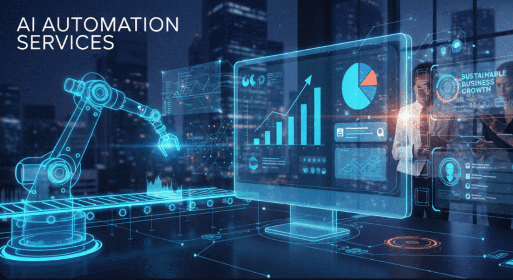 Professional team utilizing AI and automation services.