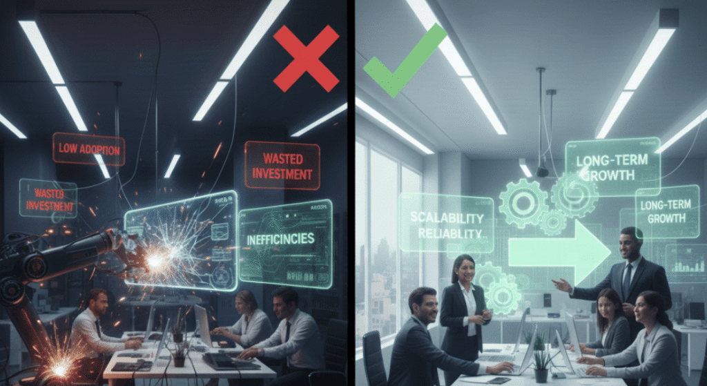 Poor vs. high-quality intelligent automation services.