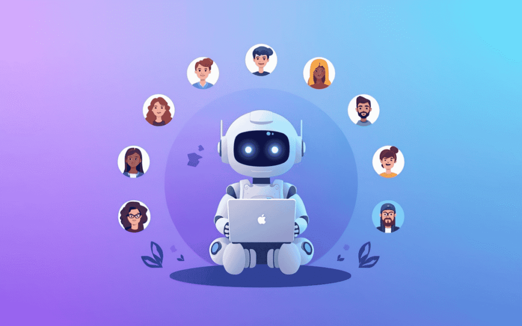 AI-powered chatbot connecting with multiple users, delivering smart, efficient, and seamless communication in a modern digital environment.